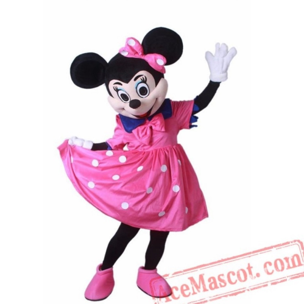 Pink Polka Dot Mouse Costume for Adults